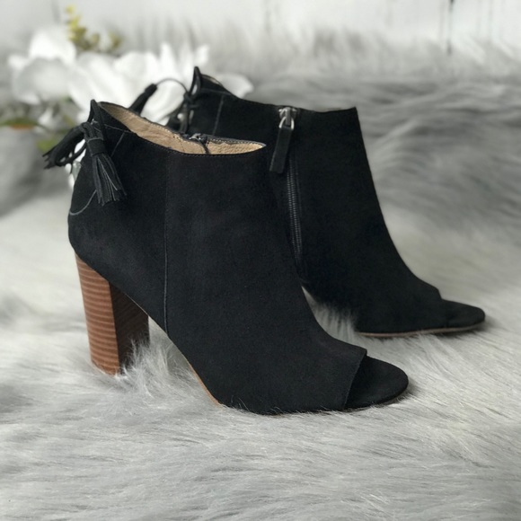 Halogen Open Toe Booties Back Suede Side ZIP - Picture 8 of 8